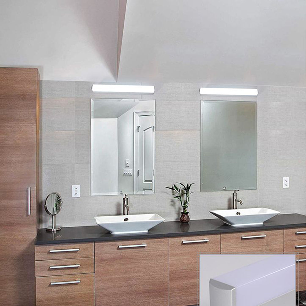 Modern bathroom vanity lighting with Leigh acrylic wall lamps