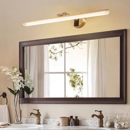 Brass Leigh LED Vanity Light over Bathroom Mirror