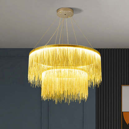Gold Colon Tassel Chain Art Deco Pendant Light