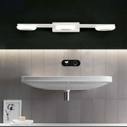 Modern bathroom wall lamp above sink, minimalist bathroom design