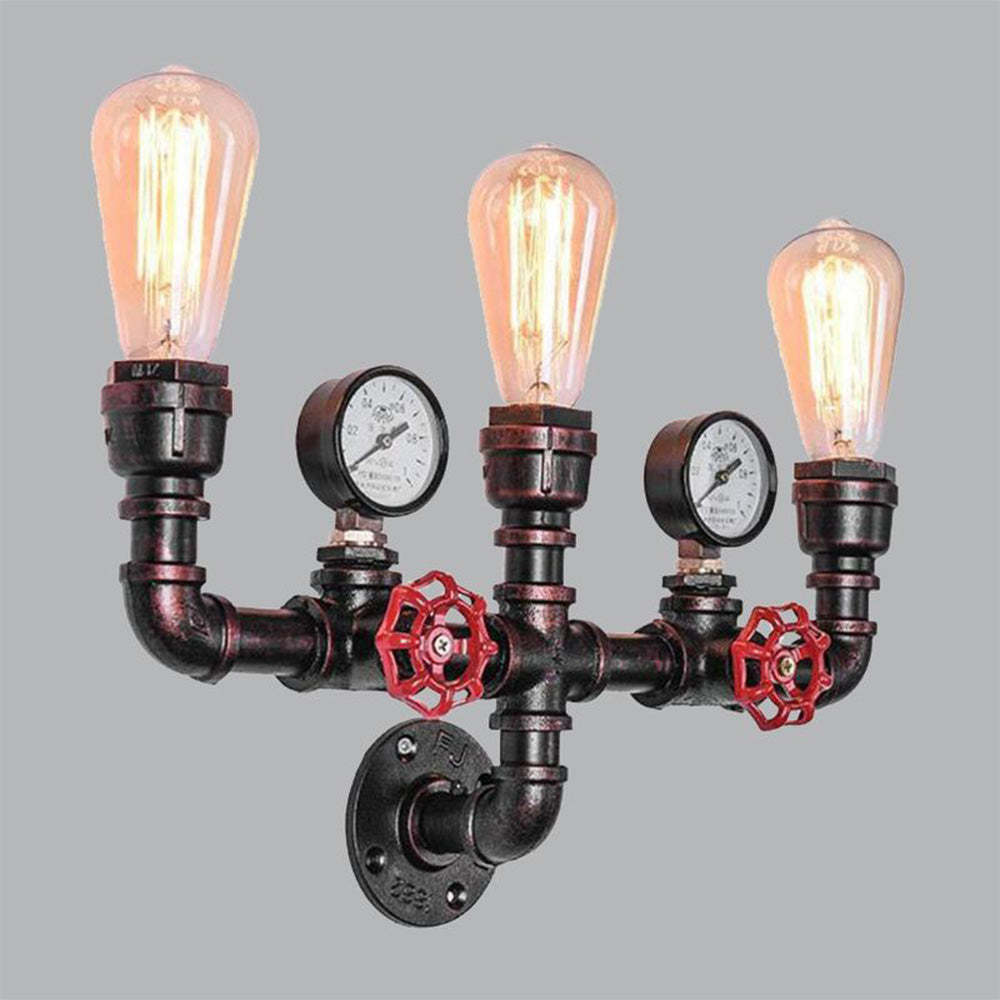 Alessio Industrial Wall Lamp with Cooper finish and water pipe design.
