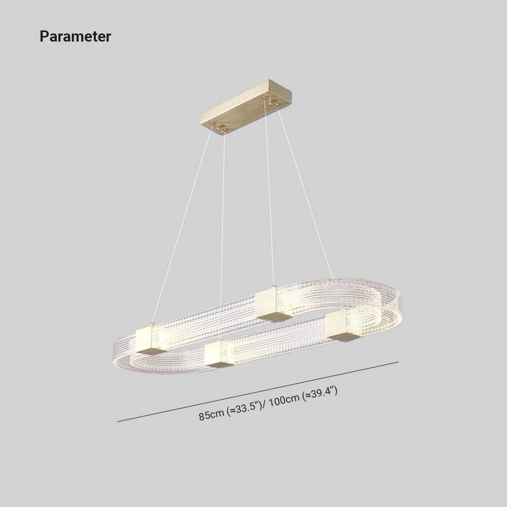 Evette Oval Pendant Light dimensions 85cm and 100cm