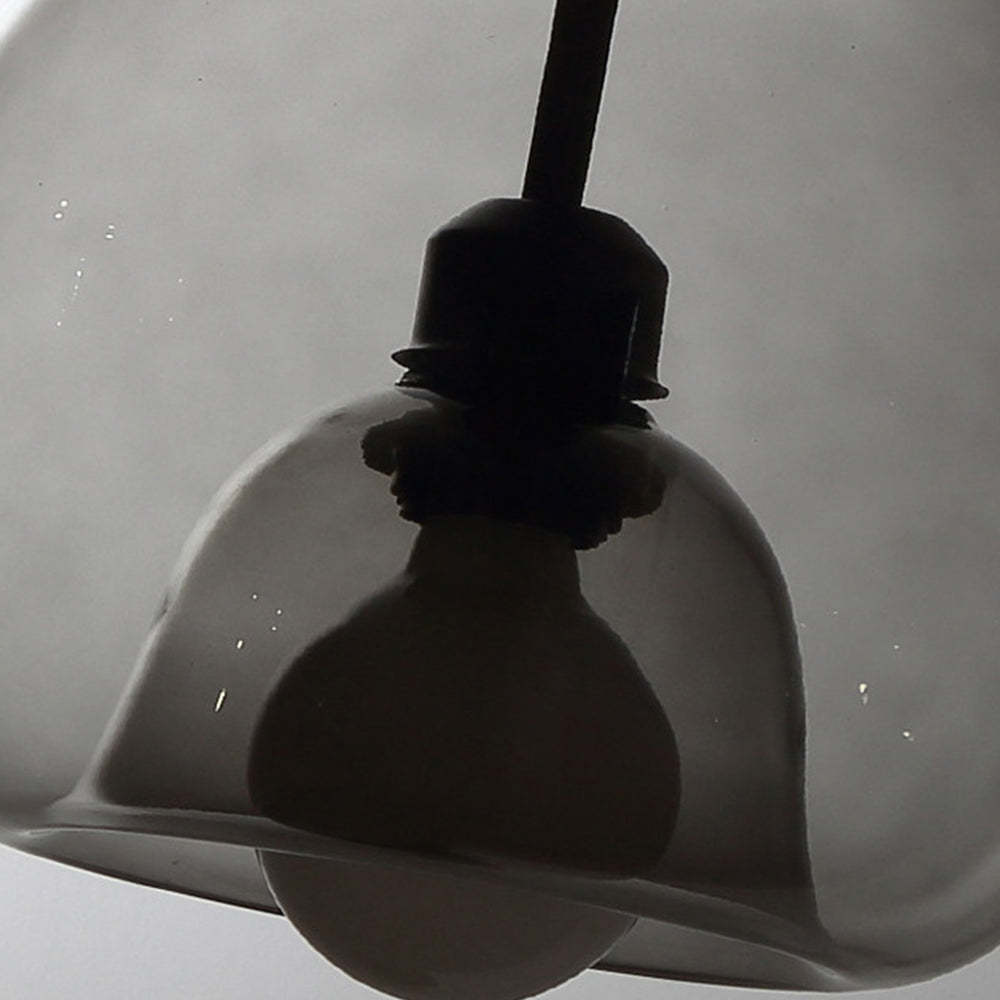 Smoky gray Hailie Globe Pendant Light close up.