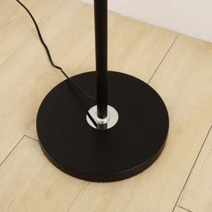 Eryn black floor lamp base, metal round design.