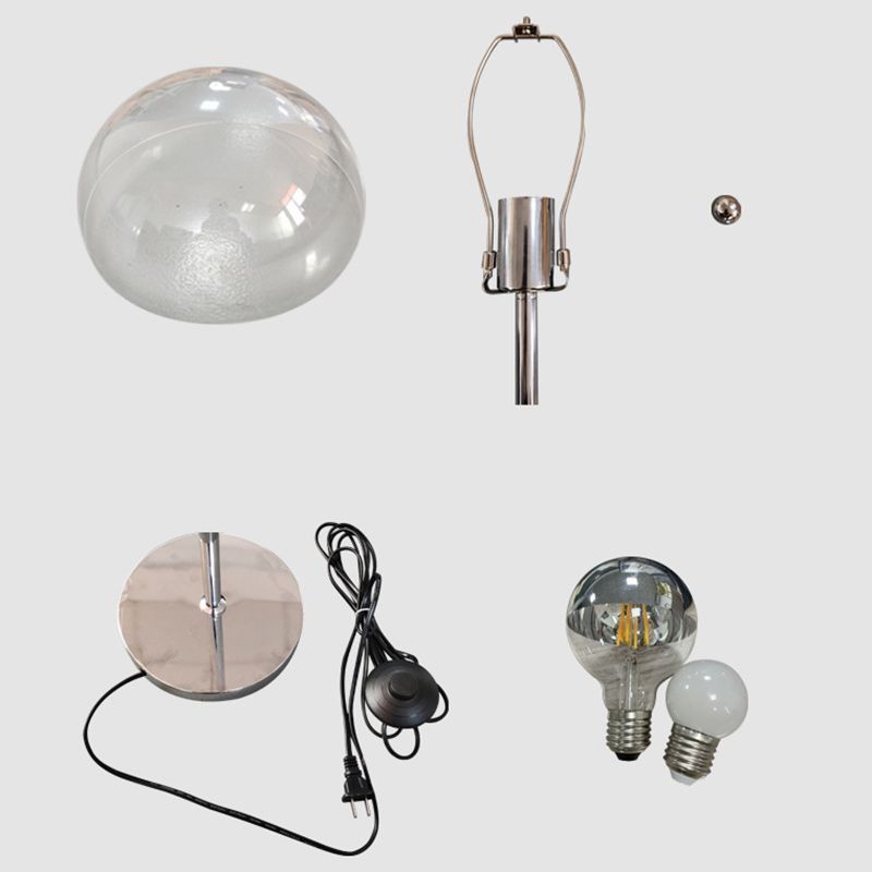 Levy Floor Lamp parts: shade, base, bulb, metal frame