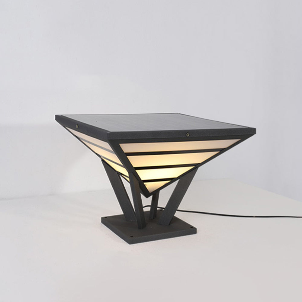 Riley Modern Diamond Metal Outdoor Table Lamps, Warm Light