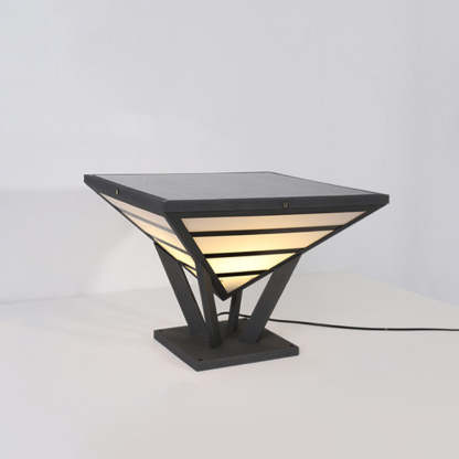 Riley Modern Diamond Metal Outdoor Table Lamps, Warm Light