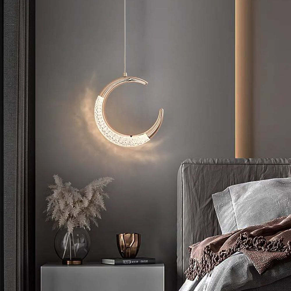 Kirsten Creative Art Half Moon Pendant Light in Bedroom