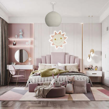 Kids room featuring Byers ball pendant light.