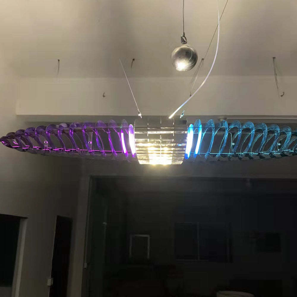 Eveline Pendant Light, surfboard shape, colorful LED lighting