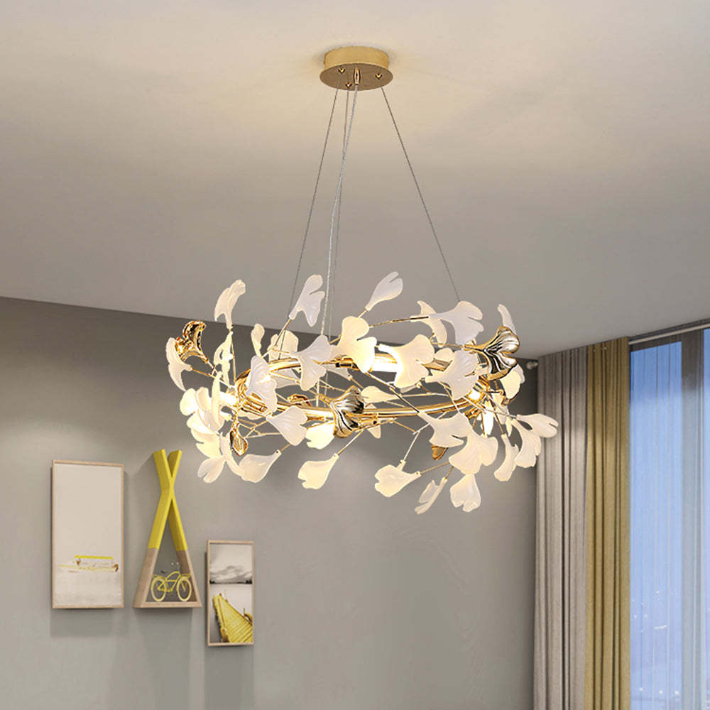 Olivia Modern Petal Shaped Metal Ceramic Chandelier Dining Room