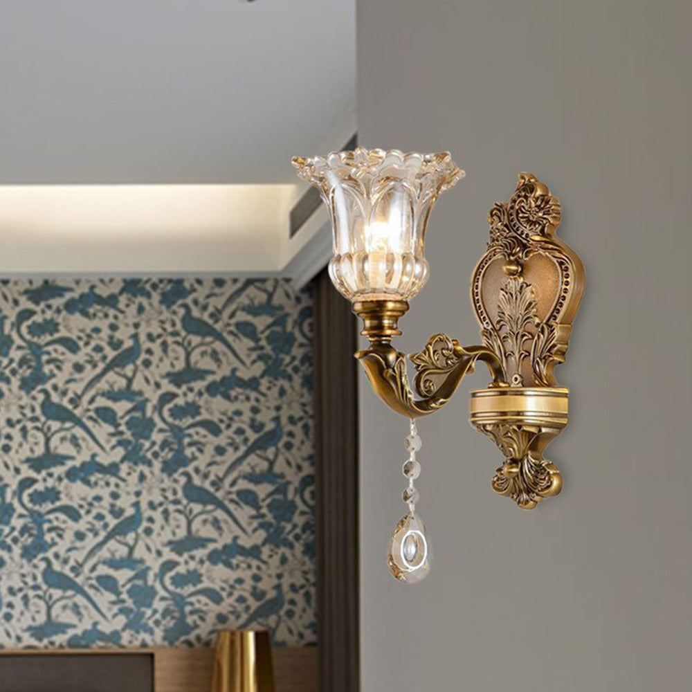 Félicie Wall Lamp: Vintage floral glass sconce lighting