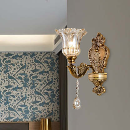 Félicie Wall Lamp: Vintage floral glass sconce lighting