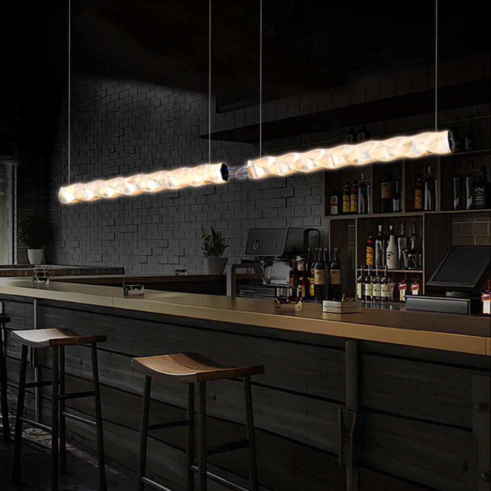 Nazifa Modern Strip Pendant Light above bar