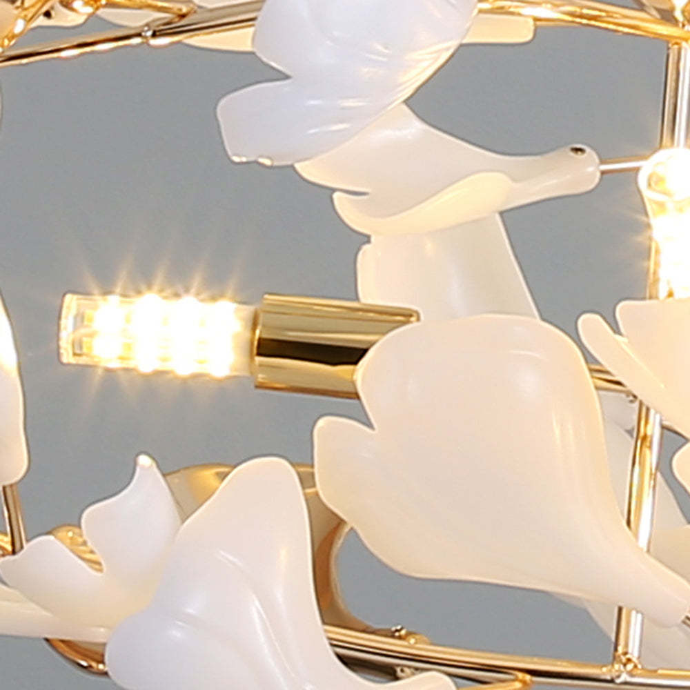 Olivia Modern Petal Shaped Metal Ceramic Chandelier Dining Room