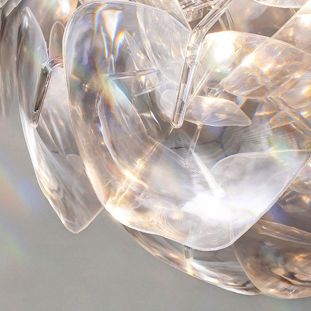 Close up of Bella Diamond Flower Pendant Light