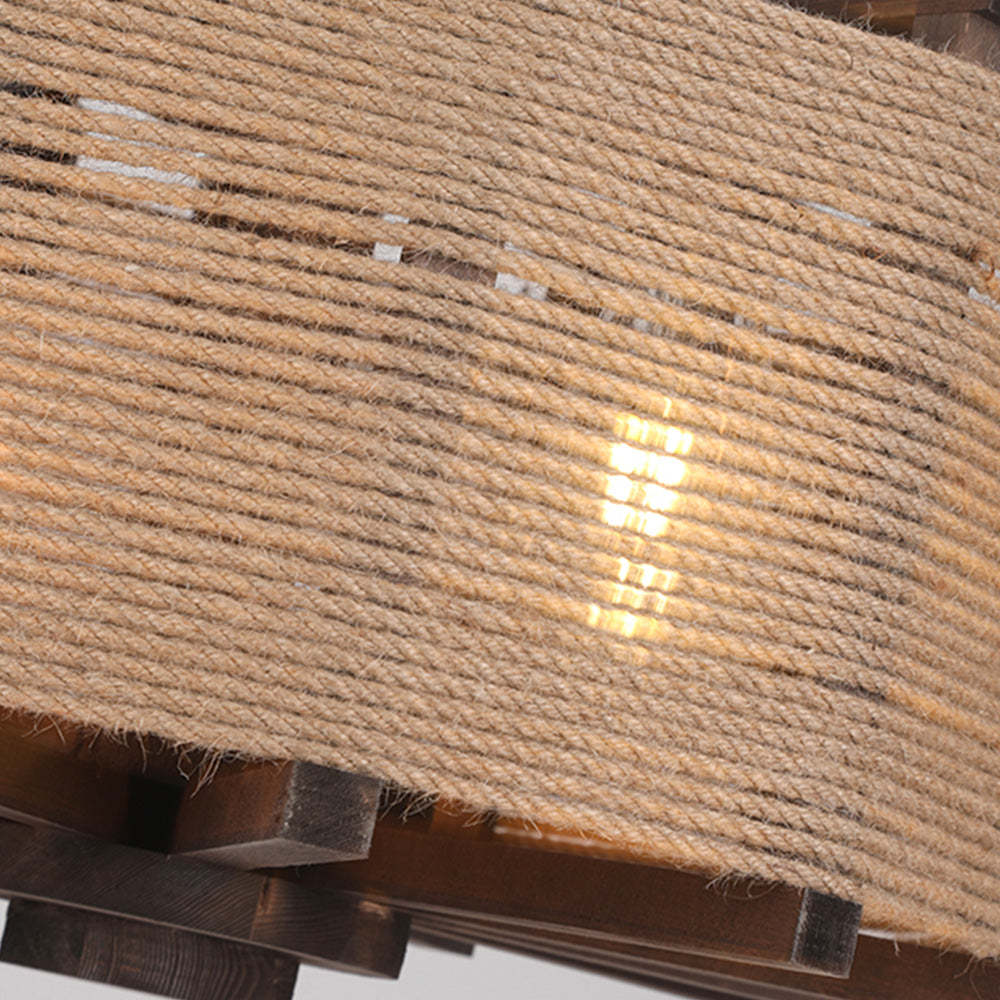 Rope-wrapped Austin pendant light detail