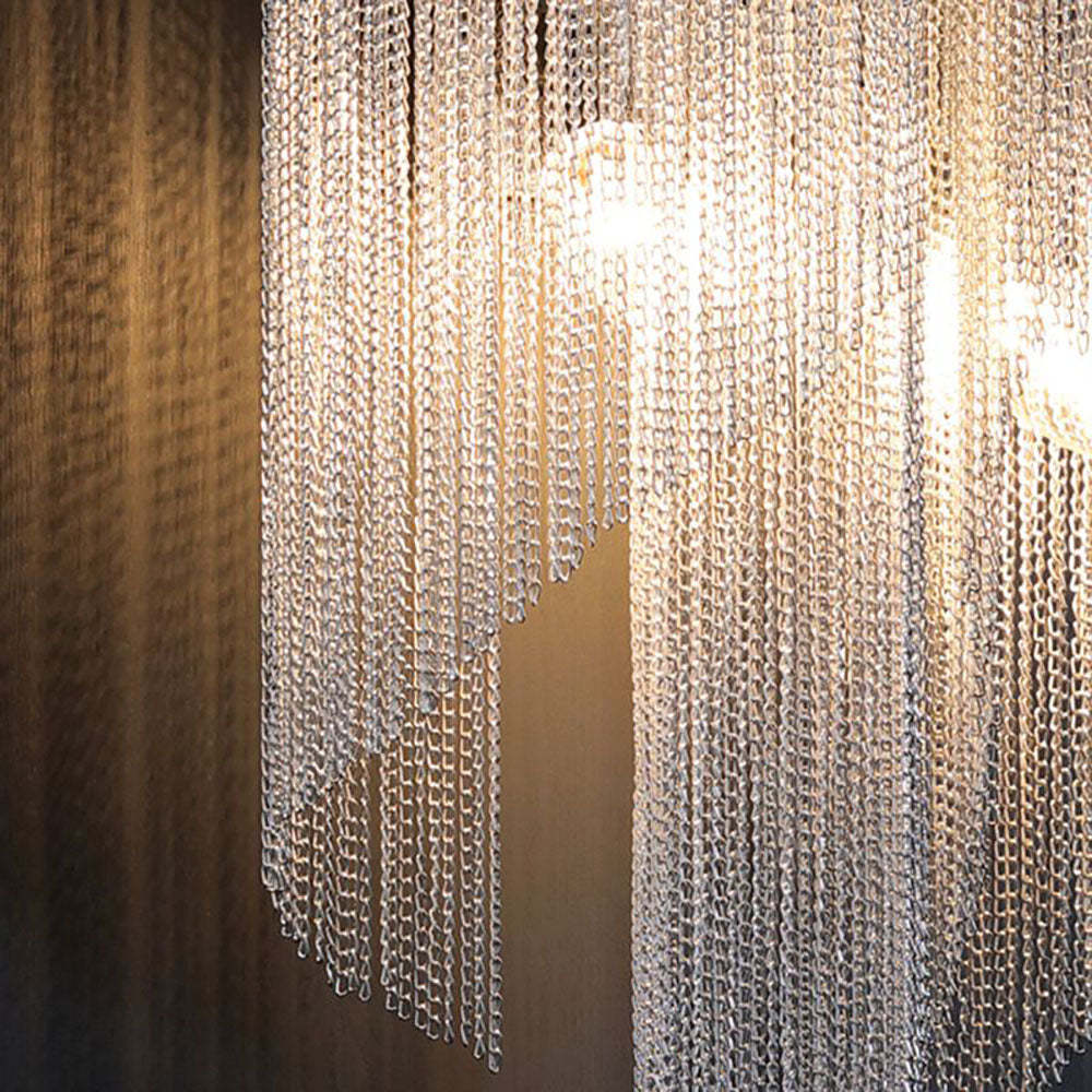 Colon Wall Lamp Tassel Chain Close-Up, Bedroom Lighting
