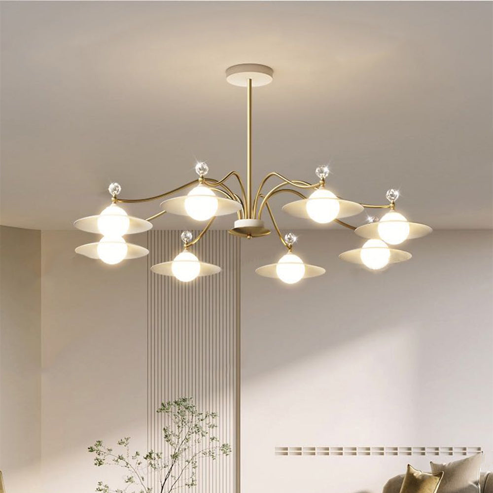 Carins blown glass chandelier with 6 lights
