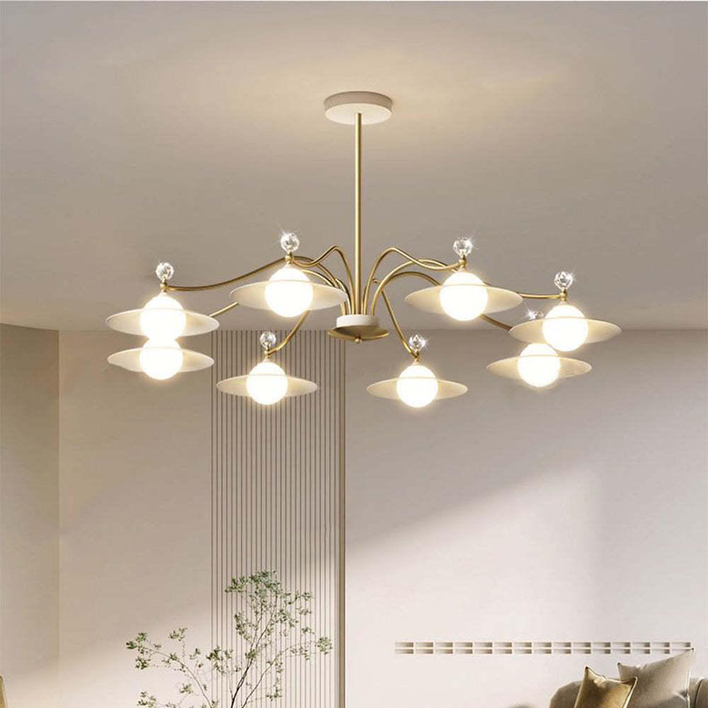 Carins blown glass chandelier with 6 lights