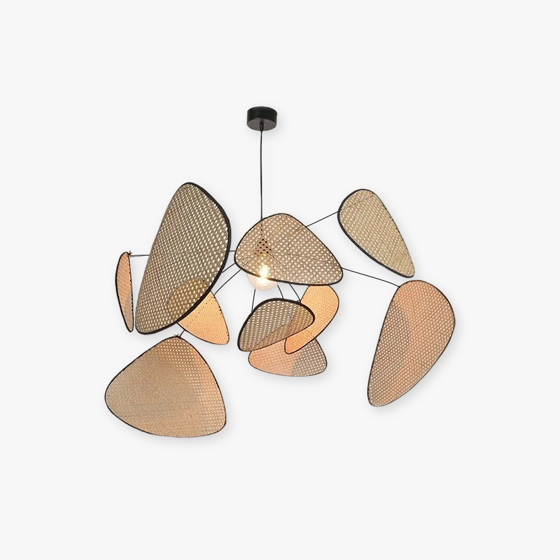 Ritta pendant light, rattan leaf grid design for bedroom lighting Ritta Pendant Light Leaf Grid, Rattan/Metal, Bedroom