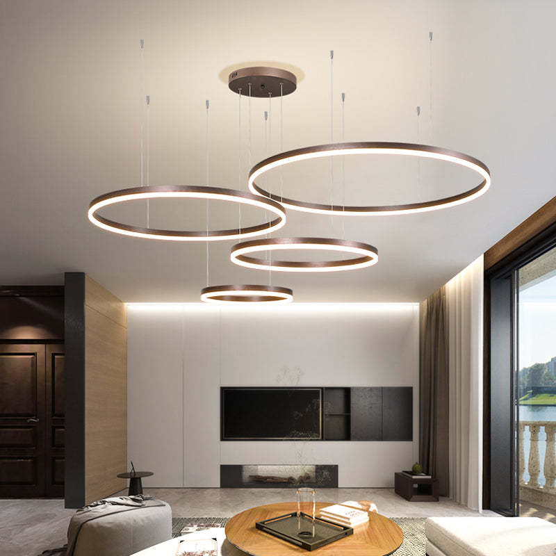 Arisha Modern Pendant Light - Circular LED Lighting in Living Room Arisha Modern Pendant Light Tir-Circle Metal