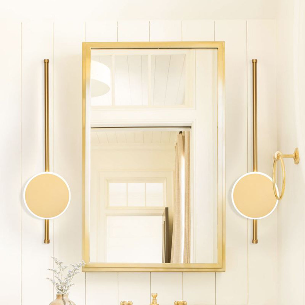 Gold Edge Modern Wall Lamp in Bathroom with Mirror