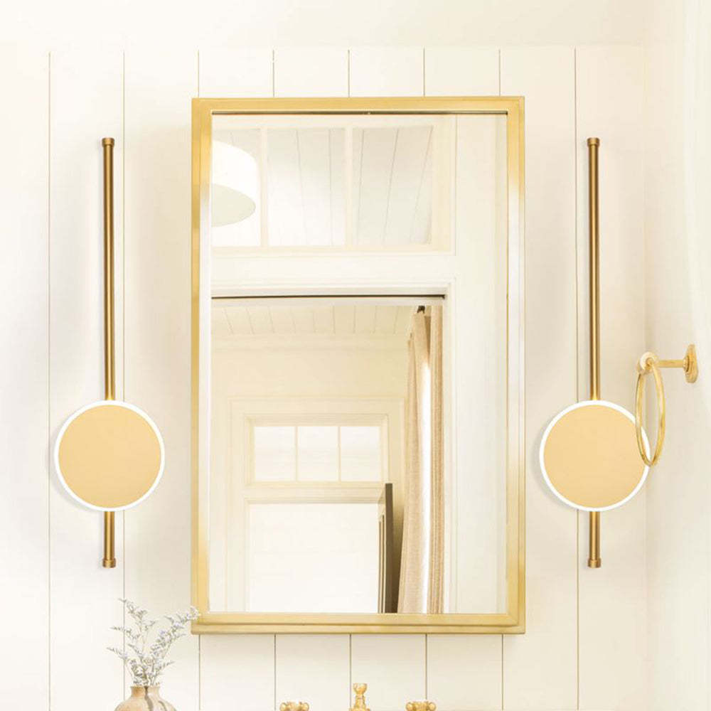 Gold Edge Modern Wall Lamp in Bathroom with Mirror
