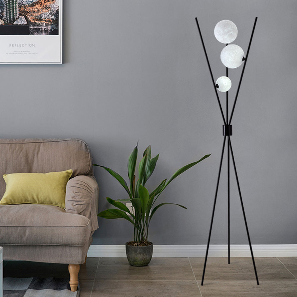 Valentina Tripod Floor Lamp/Table Lamp, Metal/Acrylic