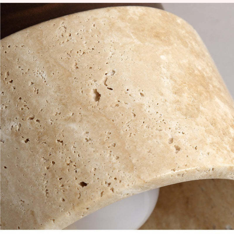 Cairns Retro Stone Wood Flush Mount Ceiling Light Hallway