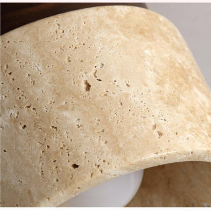 Cairns Retro Stone Wood Flush Mount Ceiling Light Hallway