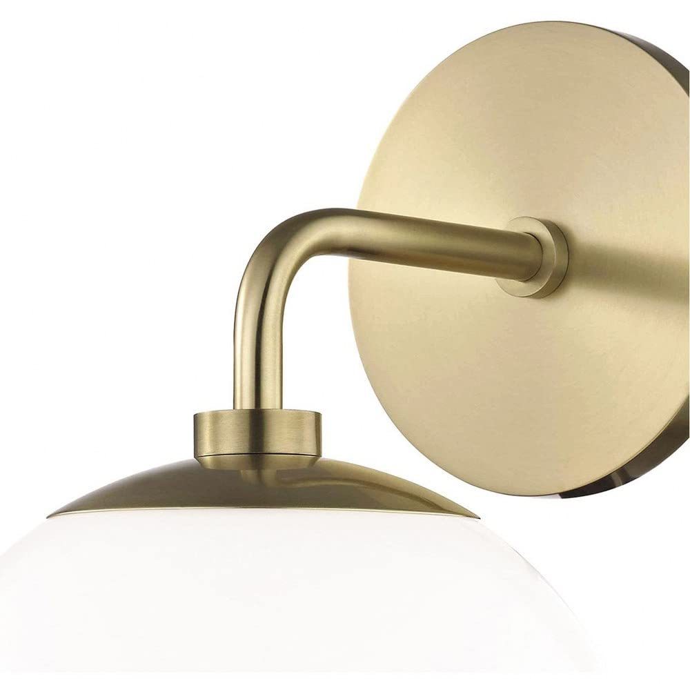 Gold Metal and White Glass Valentina Wall Lamp