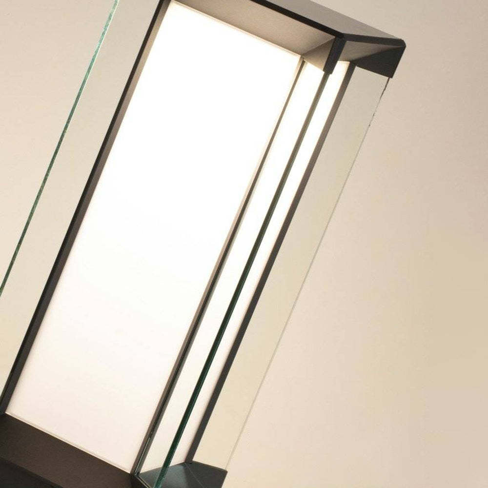 Orr Cuboid solar floor lamp, glass and metal detail