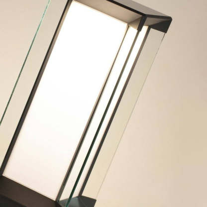 Orr Cuboid solar floor lamp, glass and metal detail