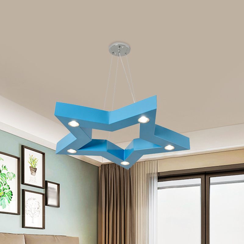 Blue Minori Star Pendant Light in a Living Room Setting