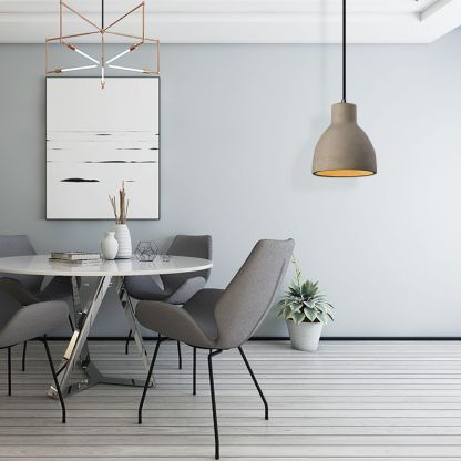Gray cement pendant light in modern living room