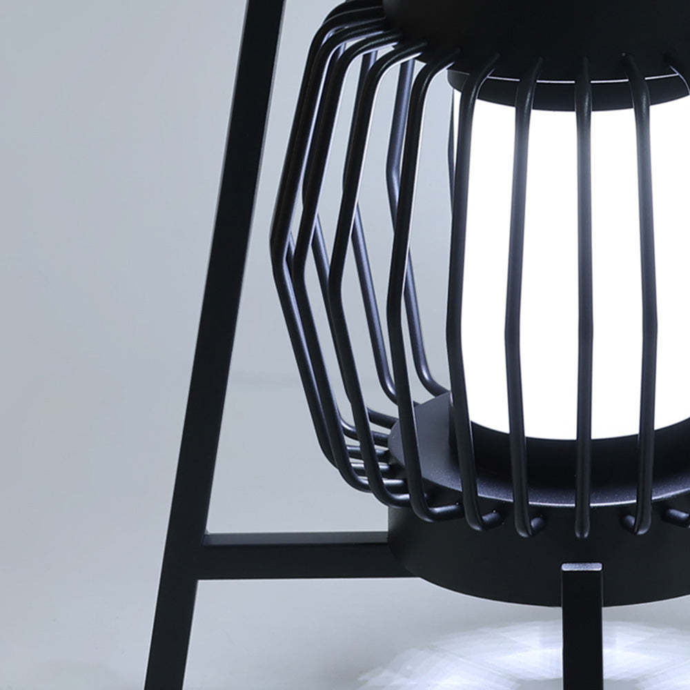 Orr Nordic black solar floor lamp detail.