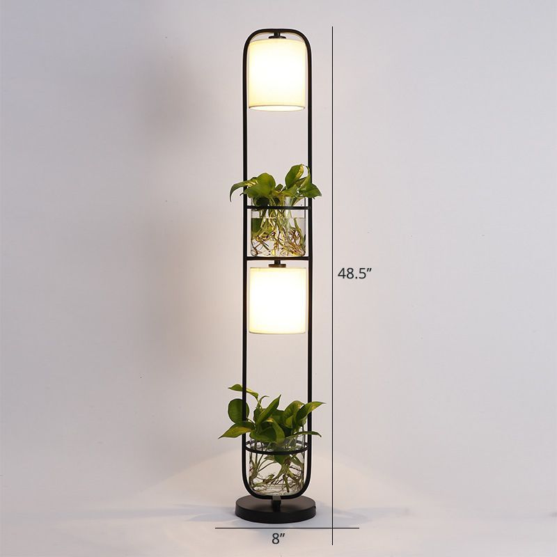 Eryn Floor Lamp with Planters - Modern Plant Decor