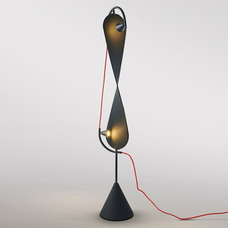 Salgado Floor Lamp with Red Cord, geometric design