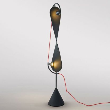 Salgado Floor Lamp with Red Cord, geometric design