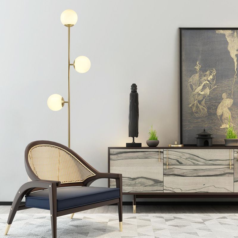 Modern 3 Heads Metal/Glass Floor Lamp Bedroom/Living Room | Las Sola