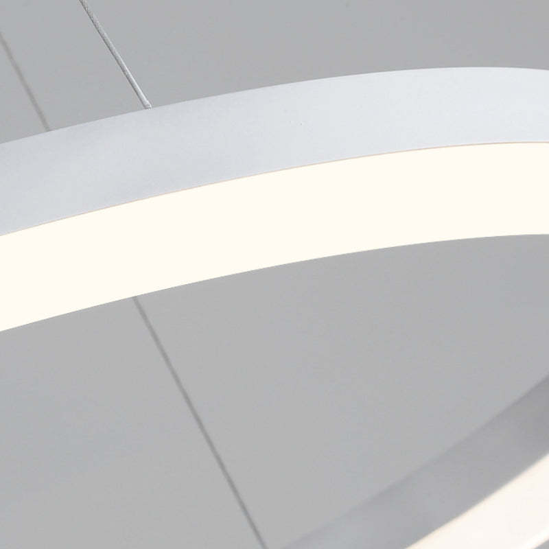Arisha LED chandelier: modern white metal fixture.