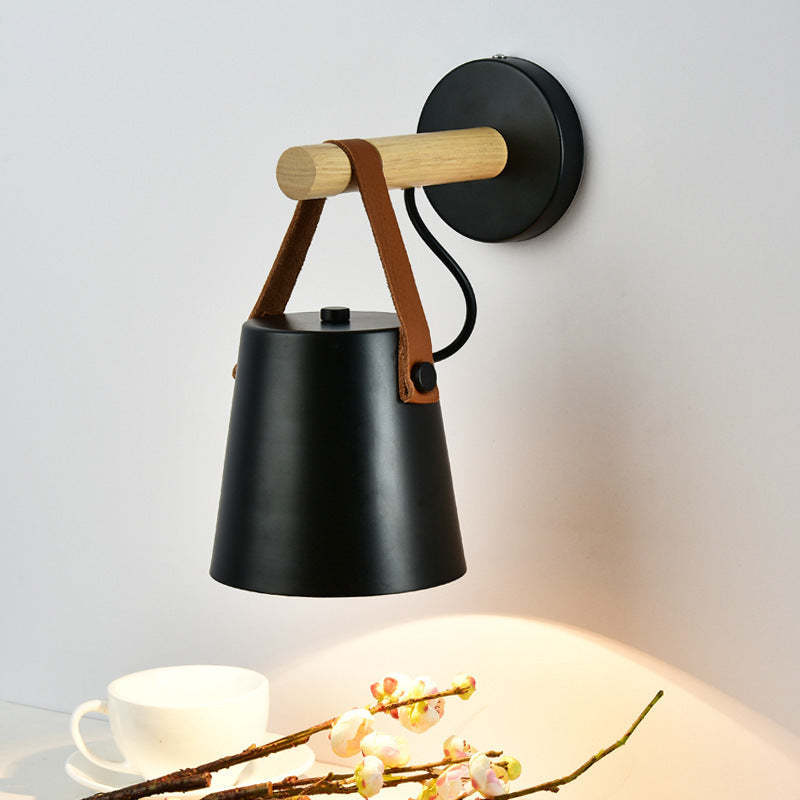 Alessio Wall Lamp: Modern wood & metal bedroom lighting