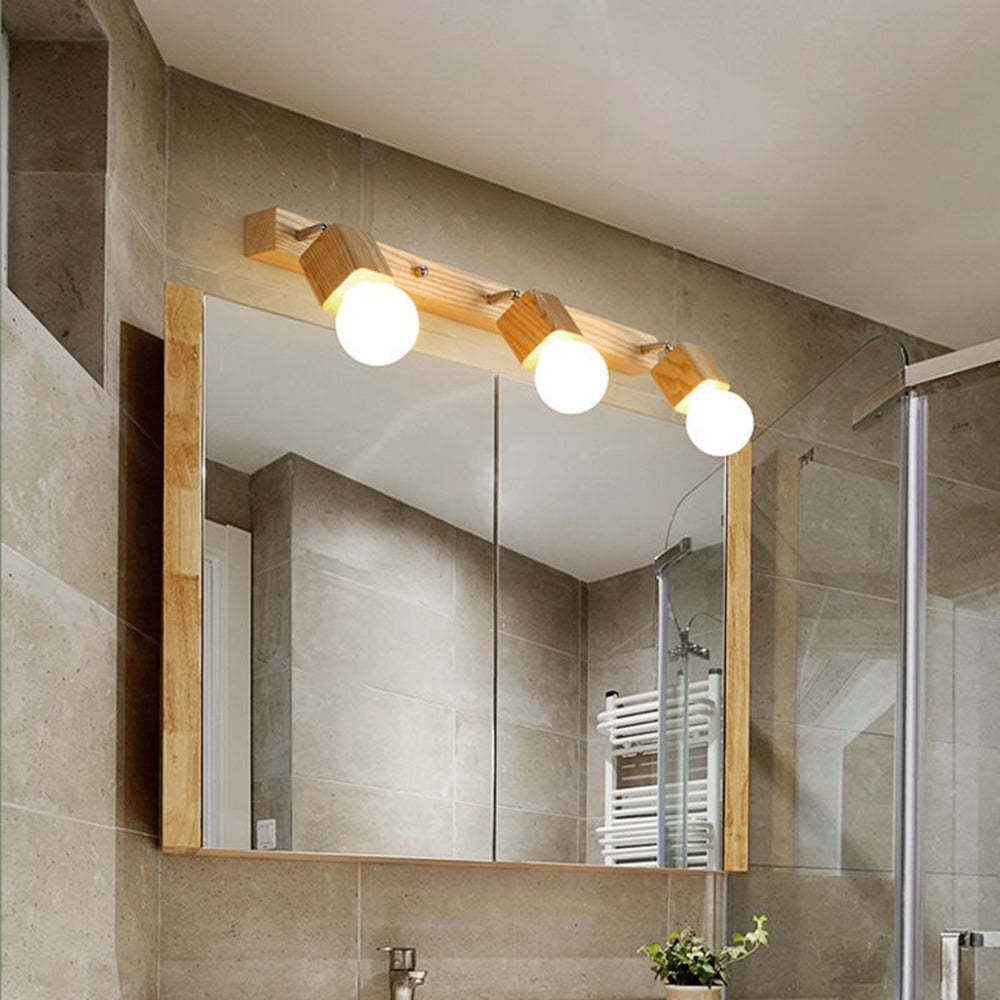 Ozawa Modern Vanity Light, wood and metal bathroom lighting