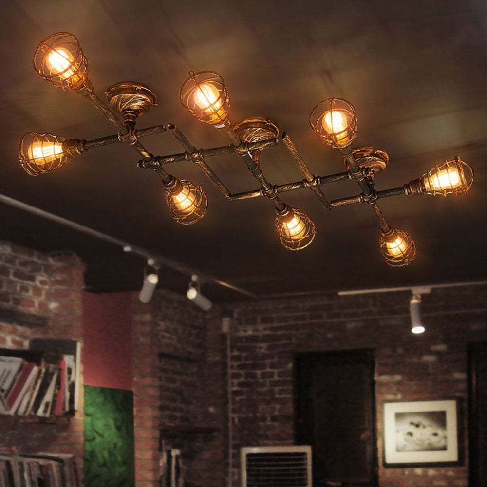 Brass Alessio Industrial Ceiling Light