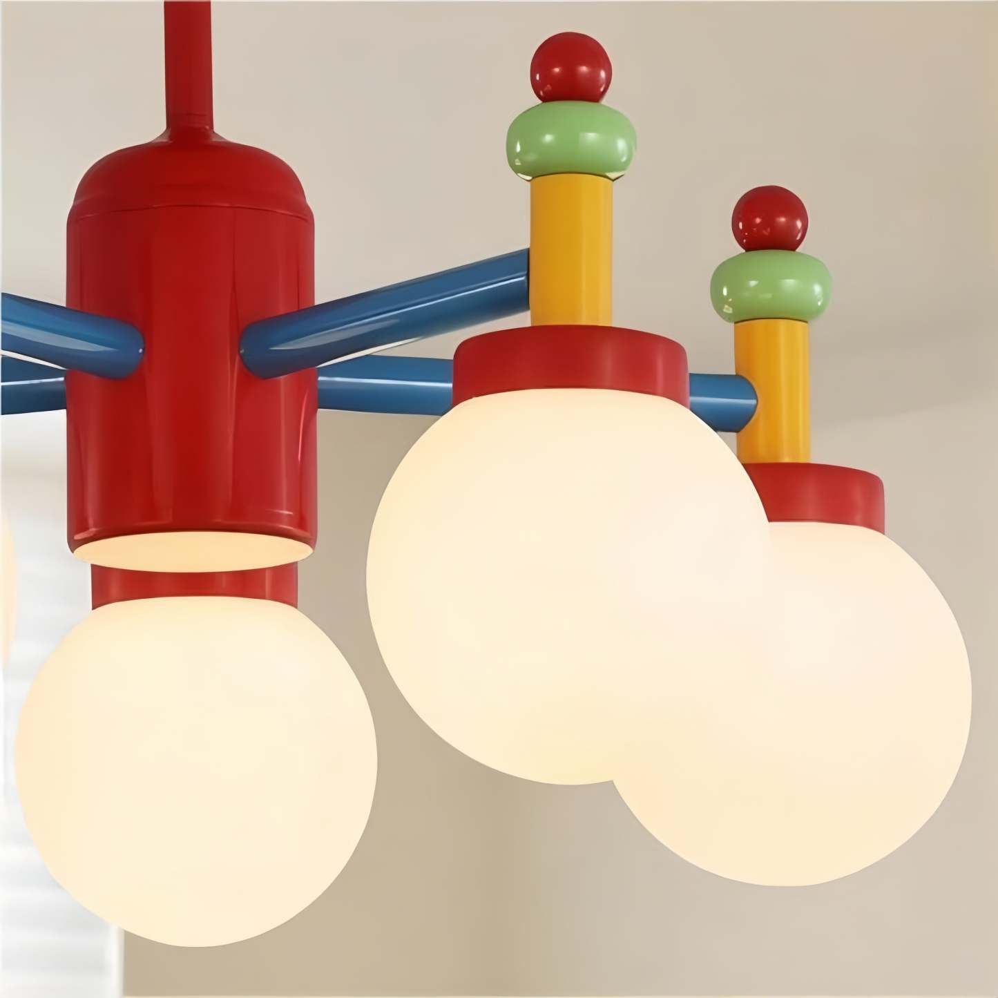 Modern colorful Memphis-style chandelier, Kid's Room lighting