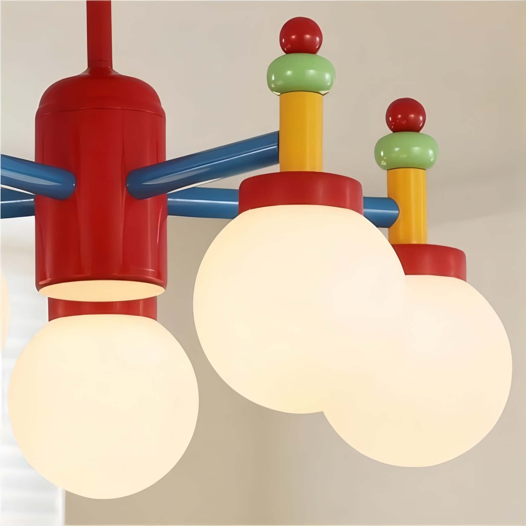 Modern colorful Memphis-style chandelier, Kid's Room lighting