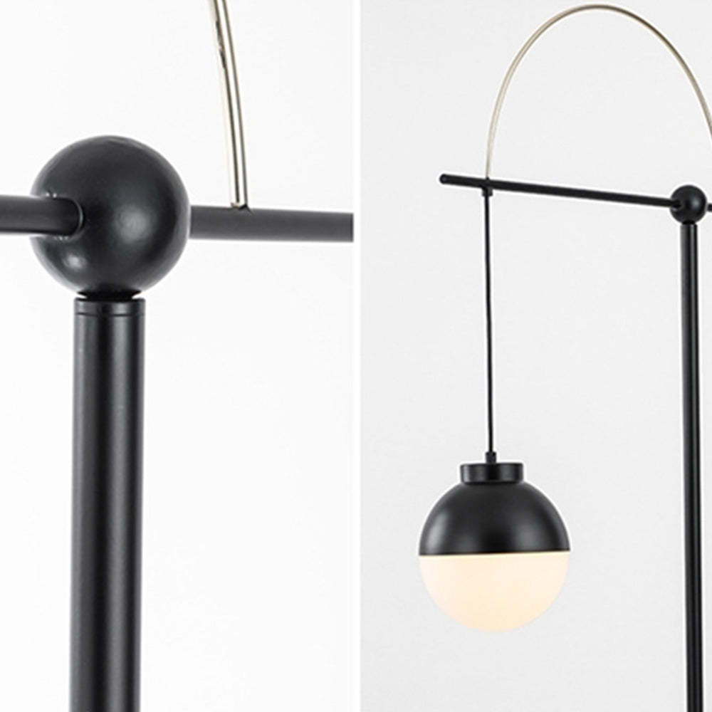 Close-up detail of Valentina floor lamp with bubble shade
