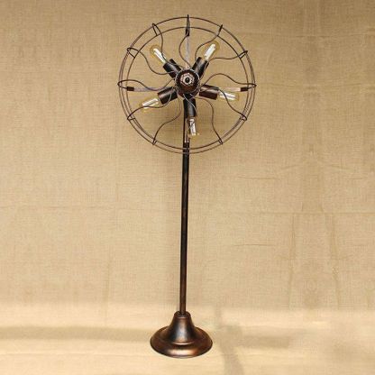 Alessio vintage metal floor lamp with fan design