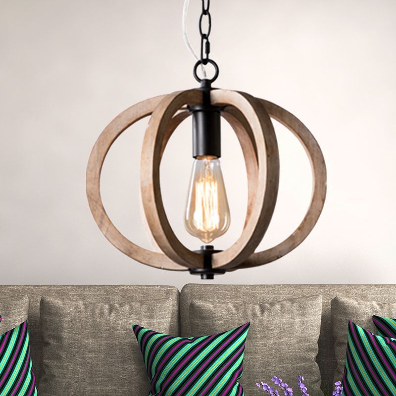 Alessio Wood Pendant Light - Orb Style Lighting
